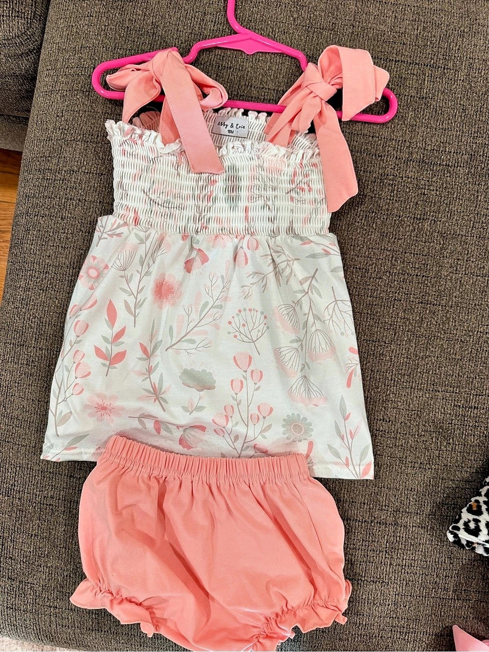 Abby & Evie Floral Girls' Matching Set in Pink & White